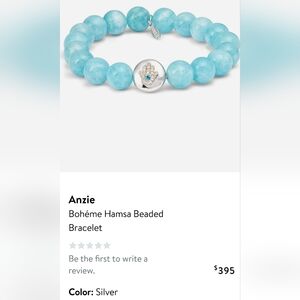 Hamsa Charm Bracelet - Blue and Silver